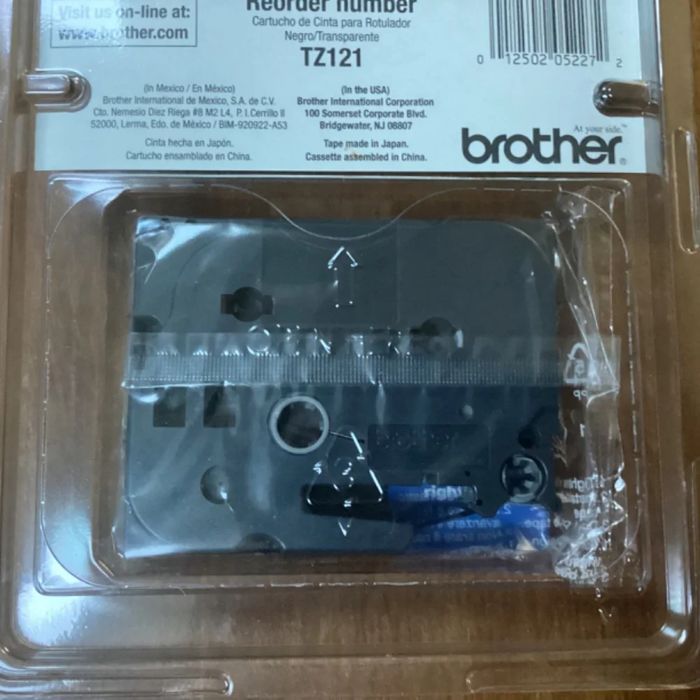 Brother TZ-121 P-touch Electronic Labeling System Tape 3/8” width (9mm)